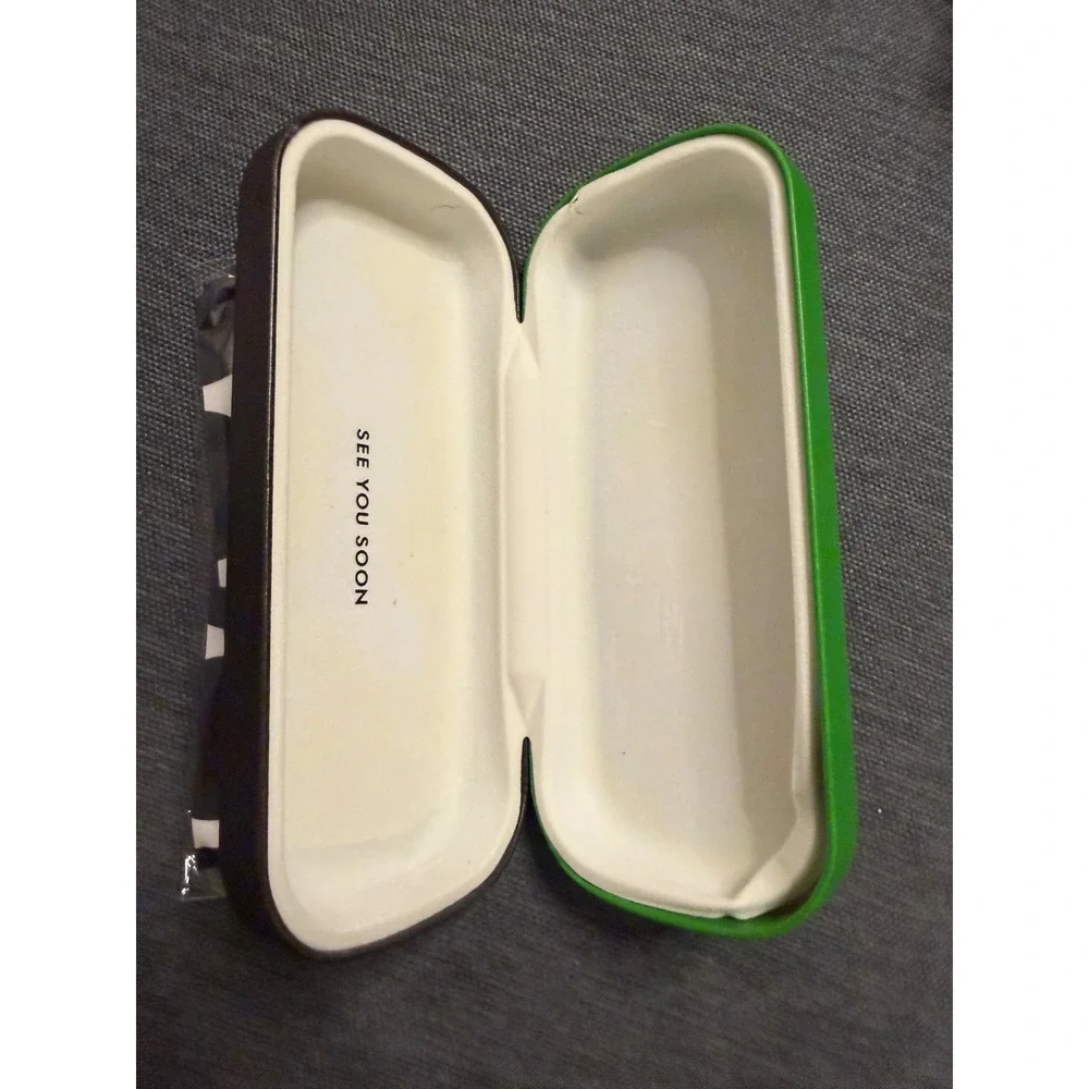 Kate Spade Green Hard Eyeglass Case with Polka Dot Cleaning Cloth Set